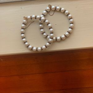 Pearl hoop earrings